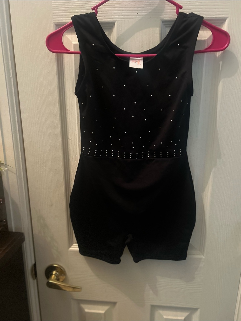 Cat & Jack Black Studded Dance Romper size medium 7-8.